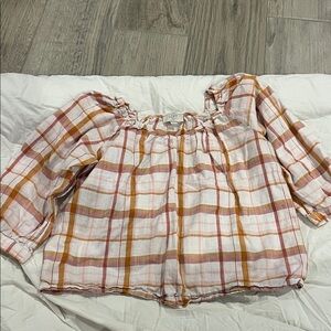 LOFT Multicolor Plaid Top